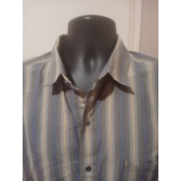 Kuhl Shirt Mens 2XL Gray Strip Short Sleeve Button Up Suncel Cowboy Western Work - Picture 5 of 15